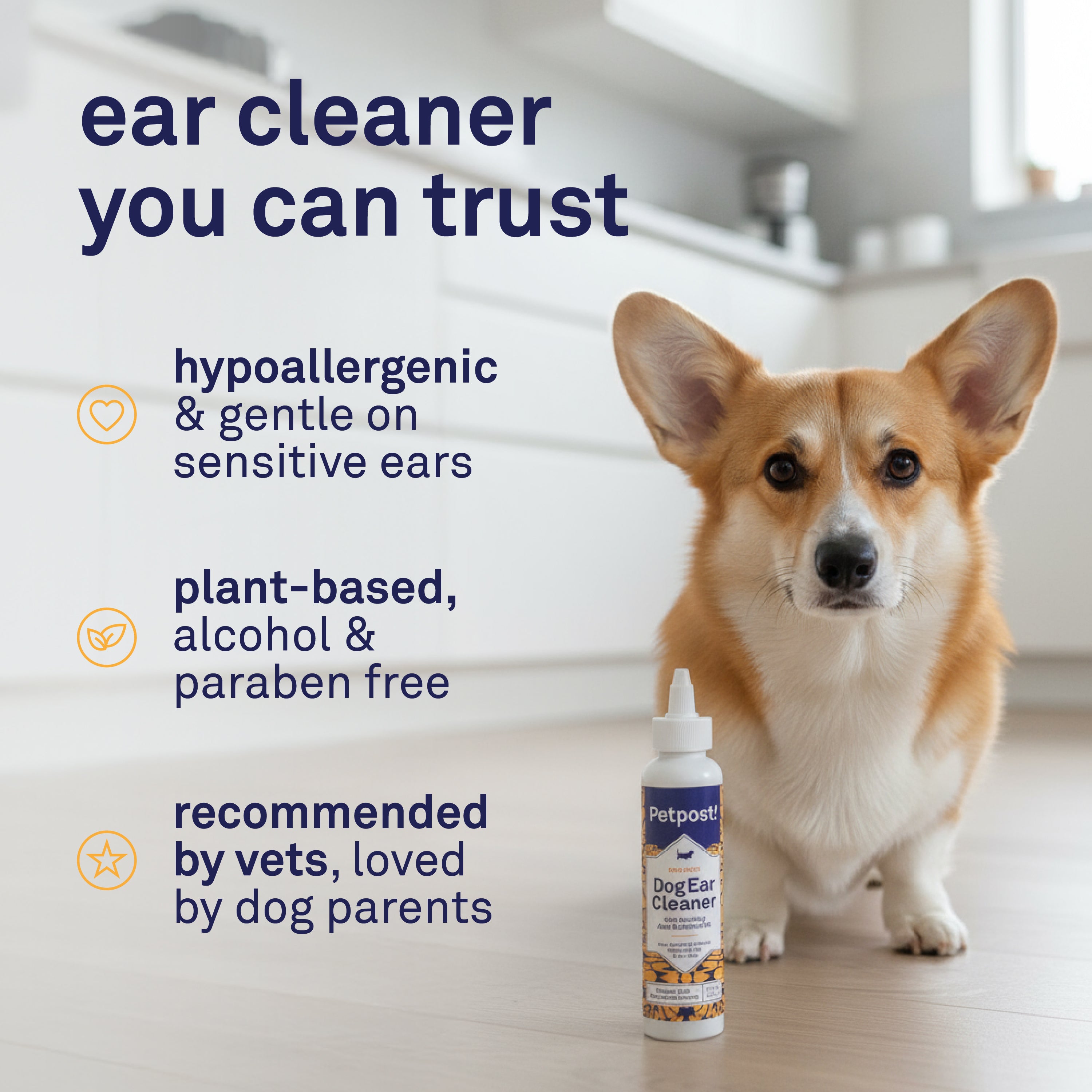 Petpost Dog Ear Cleaner Solution - Natural Coconut Oil & Aloe Drops for Dogs - Gentle Cleanser for Wax, Odor & Itchy Ears - Alcohol-Free, Vet-Approved - 8 oz