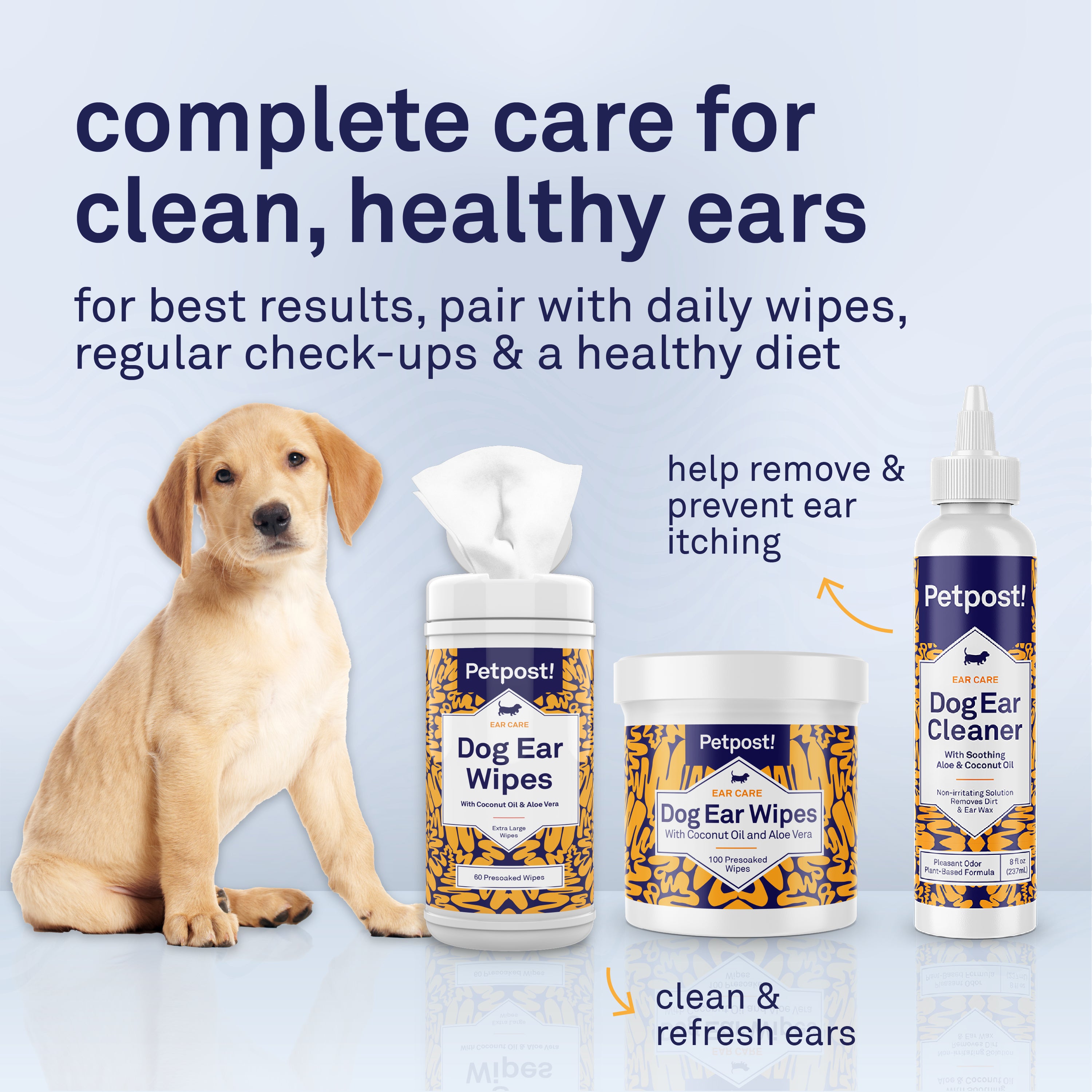 Petpost Dog Ear Cleaner Solution - Natural Coconut Oil & Aloe Drops for Dogs - Gentle Cleanser for Wax, Odor & Itchy Ears - Alcohol-Free, Vet-Approved - 8 oz