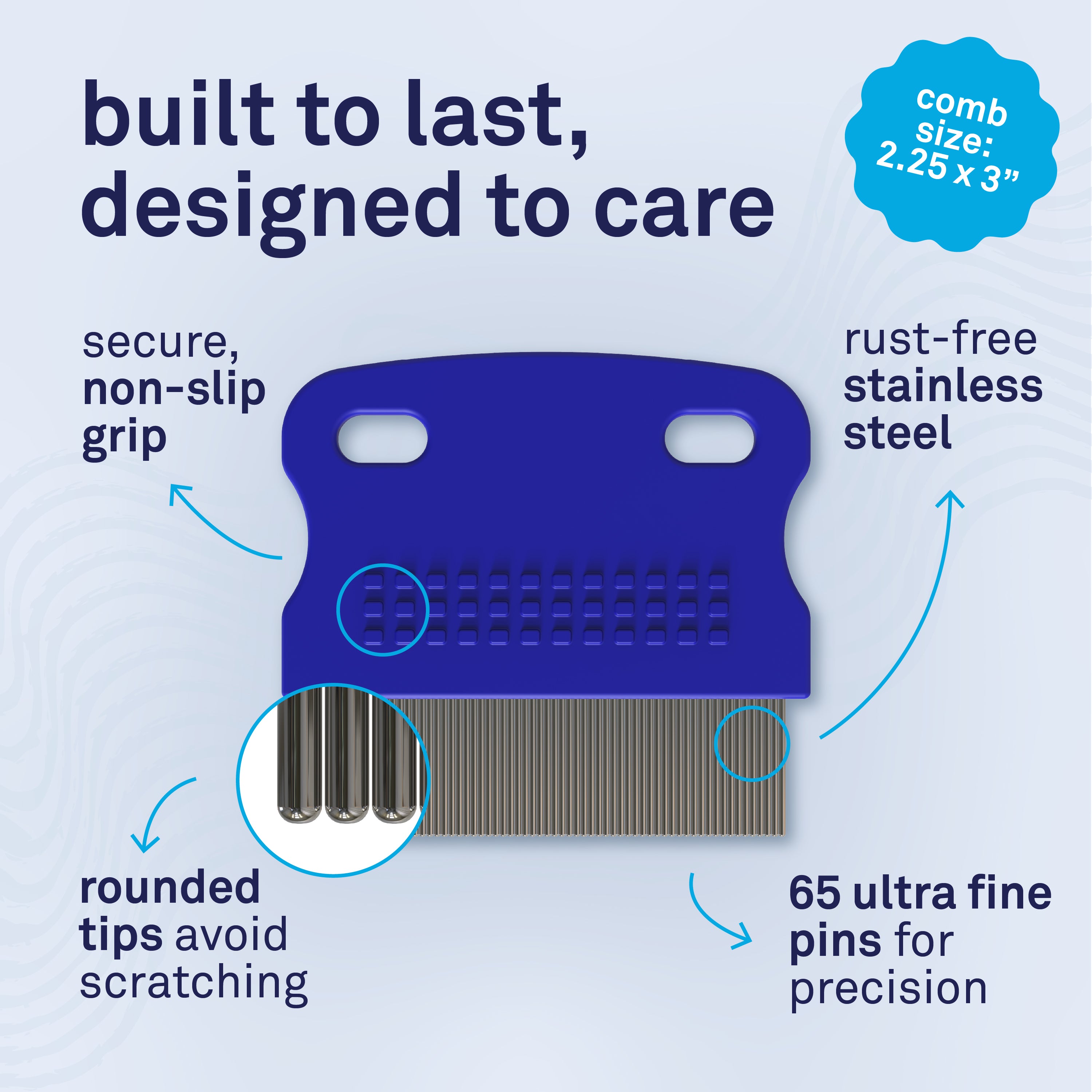 Petpost Tear Stain Remover Comb for Dogs - Extra Fine Stainless Steel Eye Comb with 65 Rounded Pins - Gentle Grooming Tool for Maltese, Shih Tzu & Small Breeds