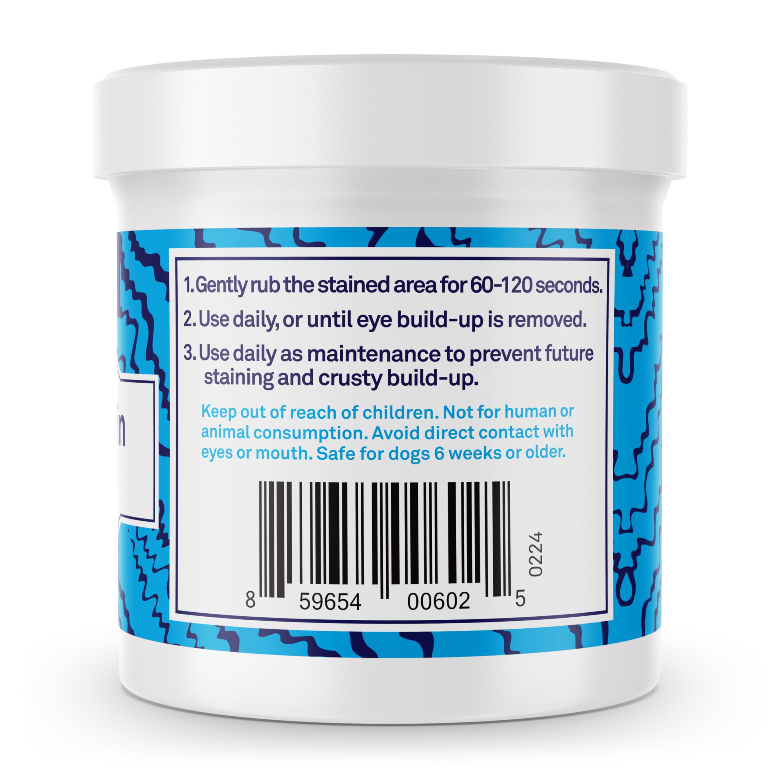 Petpost Tear Stain Remover Wipes - 100 Pre-Soaked Cotton Pads - Gentle Eye Crust Cleanser for White Fur Dogs & Cats - Chemical & Bleach Free