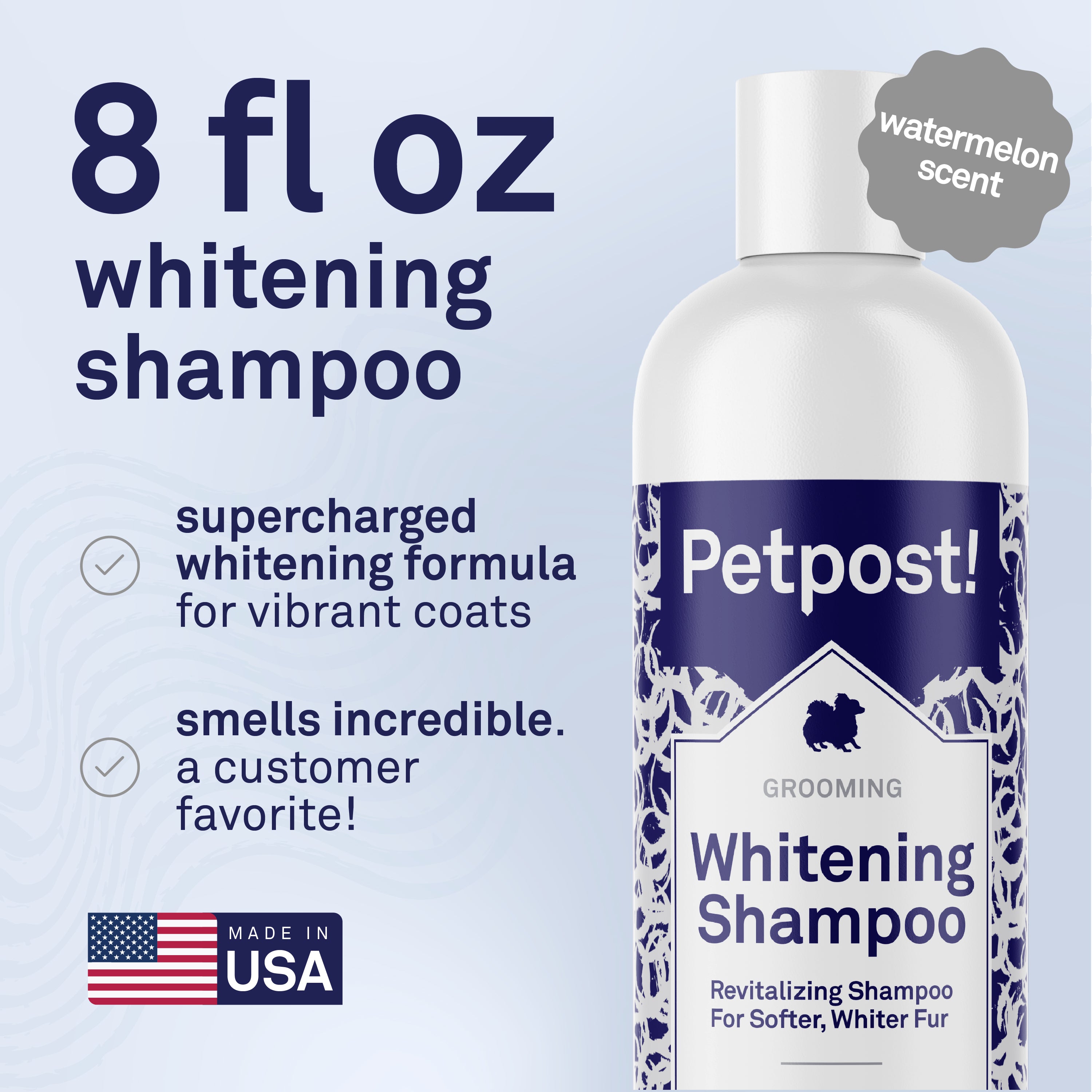Petpost Dog Whitening Shampoo - Brightens White & Light-Colored Coats - Watermelon Scent for Maltese, Shih Tzu, Bichon Frise & Poodles