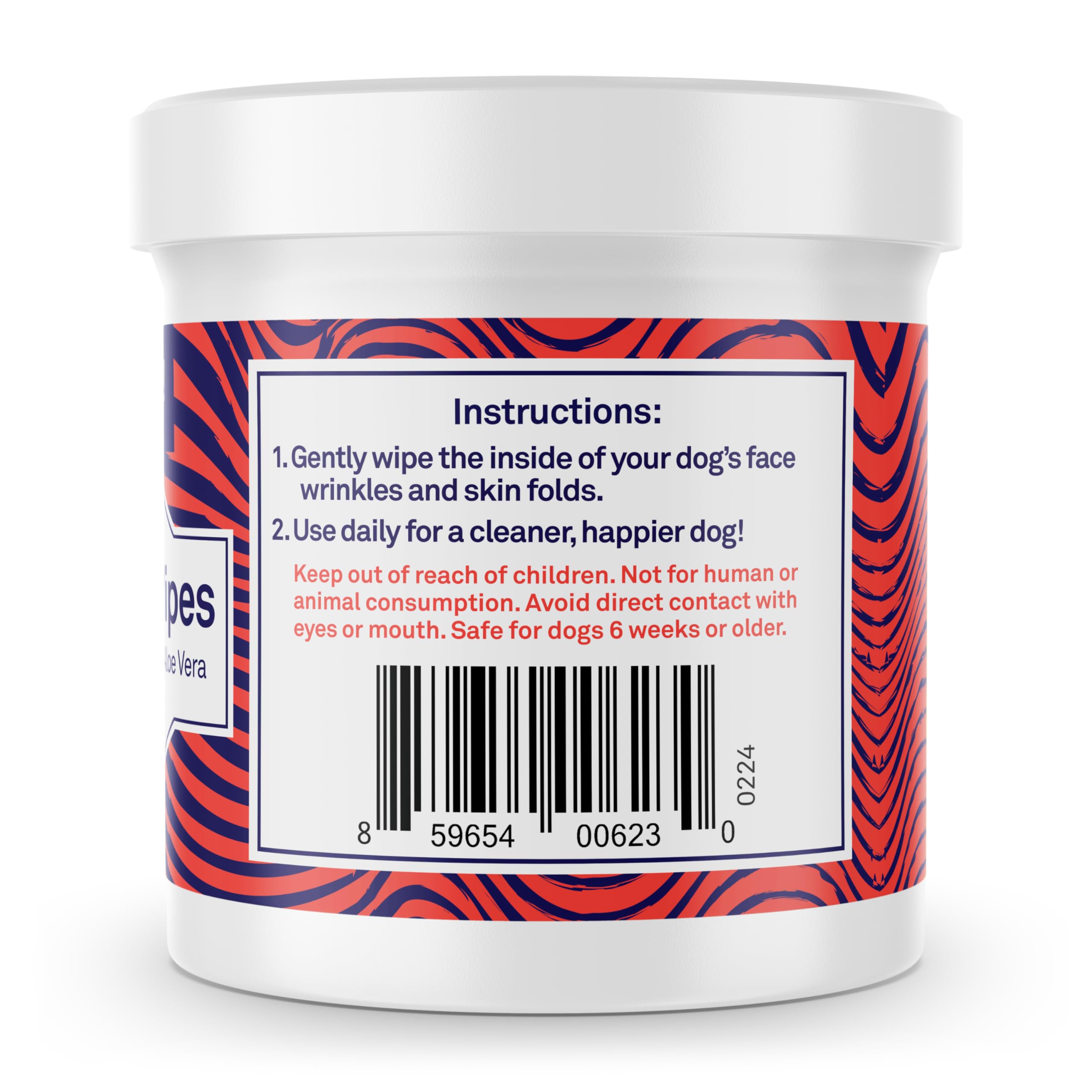 Petpost Bulldog Wrinkle Wipes - 100 Pre-Soaked Cotton Pads with Coconut Oil & Aloe - Gentle Cleanser for Pug, Bulldog & Wrinkly Breed Folds