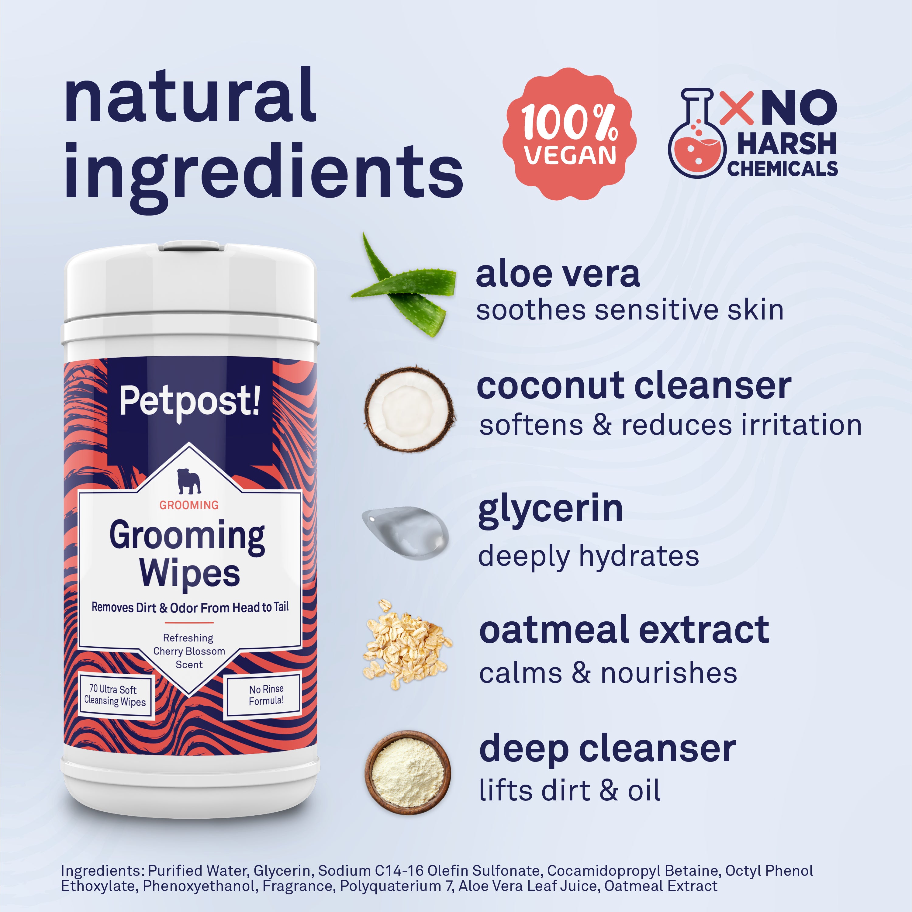 Petpost Large Wrinkle Wipes for Dogs - 60 Count 5x7 Inch Cotton Pads with Coconut Oil & Aloe - Gentle Cleanser for Bulldog, Pug & Wrinkly Breed Folds
