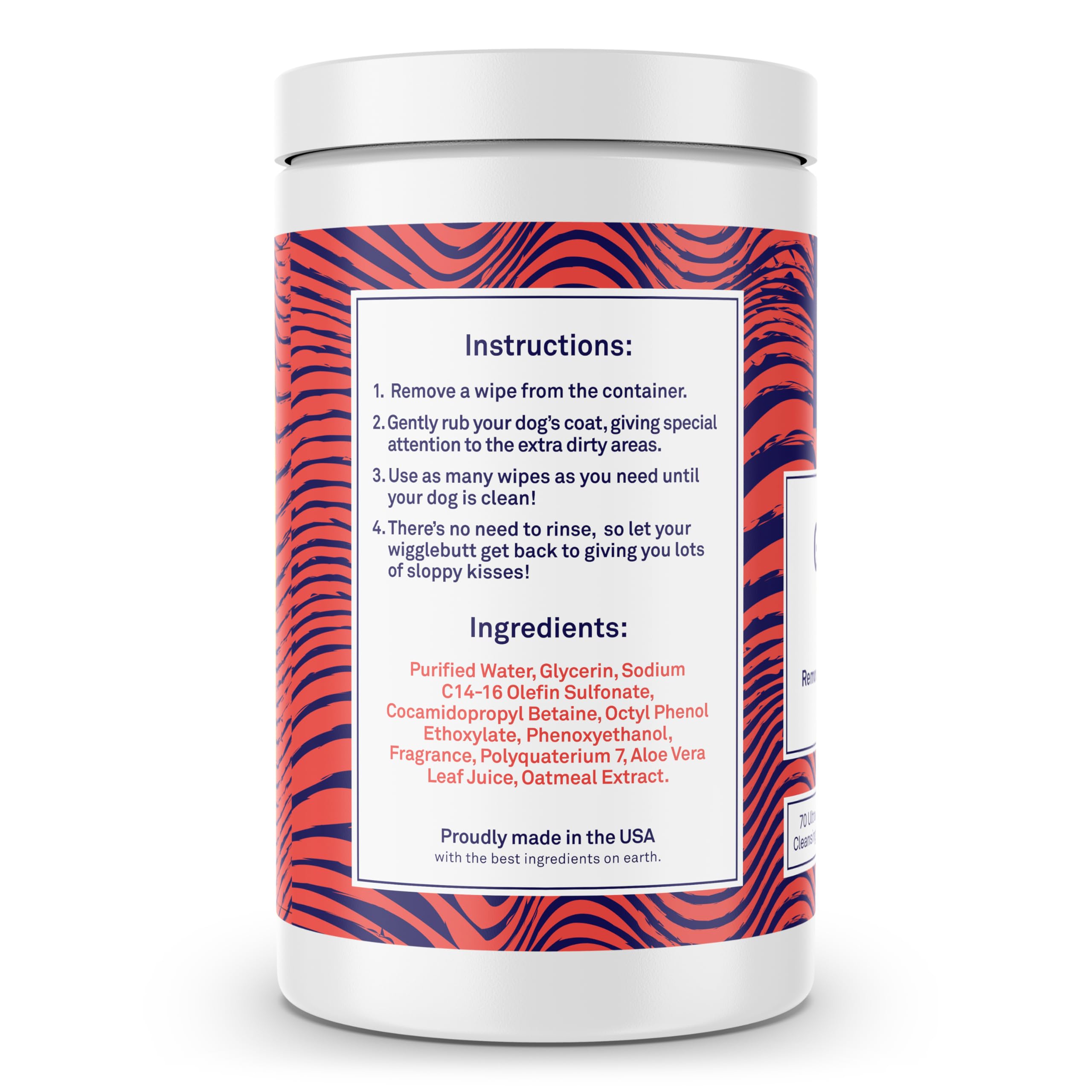 Petpost Grooming Wipes for Dogs - 70 Large Deodorizing Cotton Pads with Coconut Oil, Aloe & Cherry Blossom Scent - Gentle Full-Body Cleansing Wipes