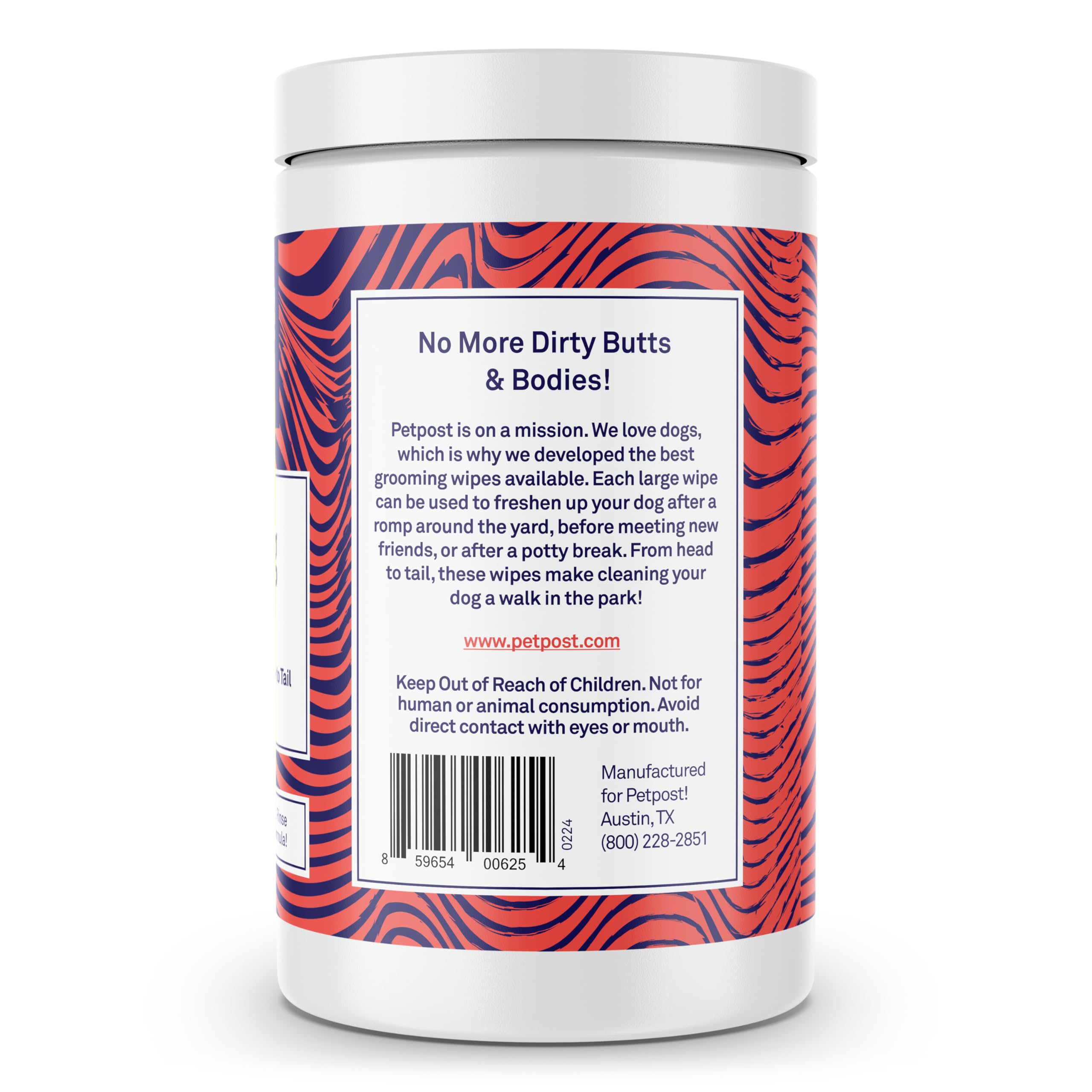 Petpost Grooming Wipes for Dogs - 70 Large Deodorizing Cotton Pads with Coconut Oil, Aloe & Cherry Blossom Scent - Gentle Full-Body Cleansing Wipes
