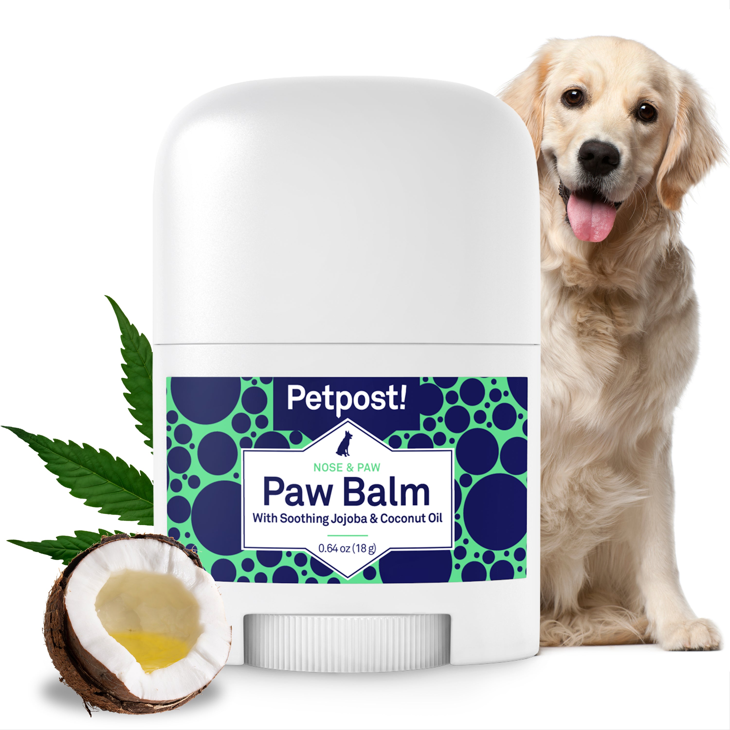 Petpost Paw Balm for Dogs - Organic Coconut Oil, Jojoba & Shea Butter - Soothes Dry, Cracked, Itchy Paws - Natural Moisturizing Cream for Rough Pads