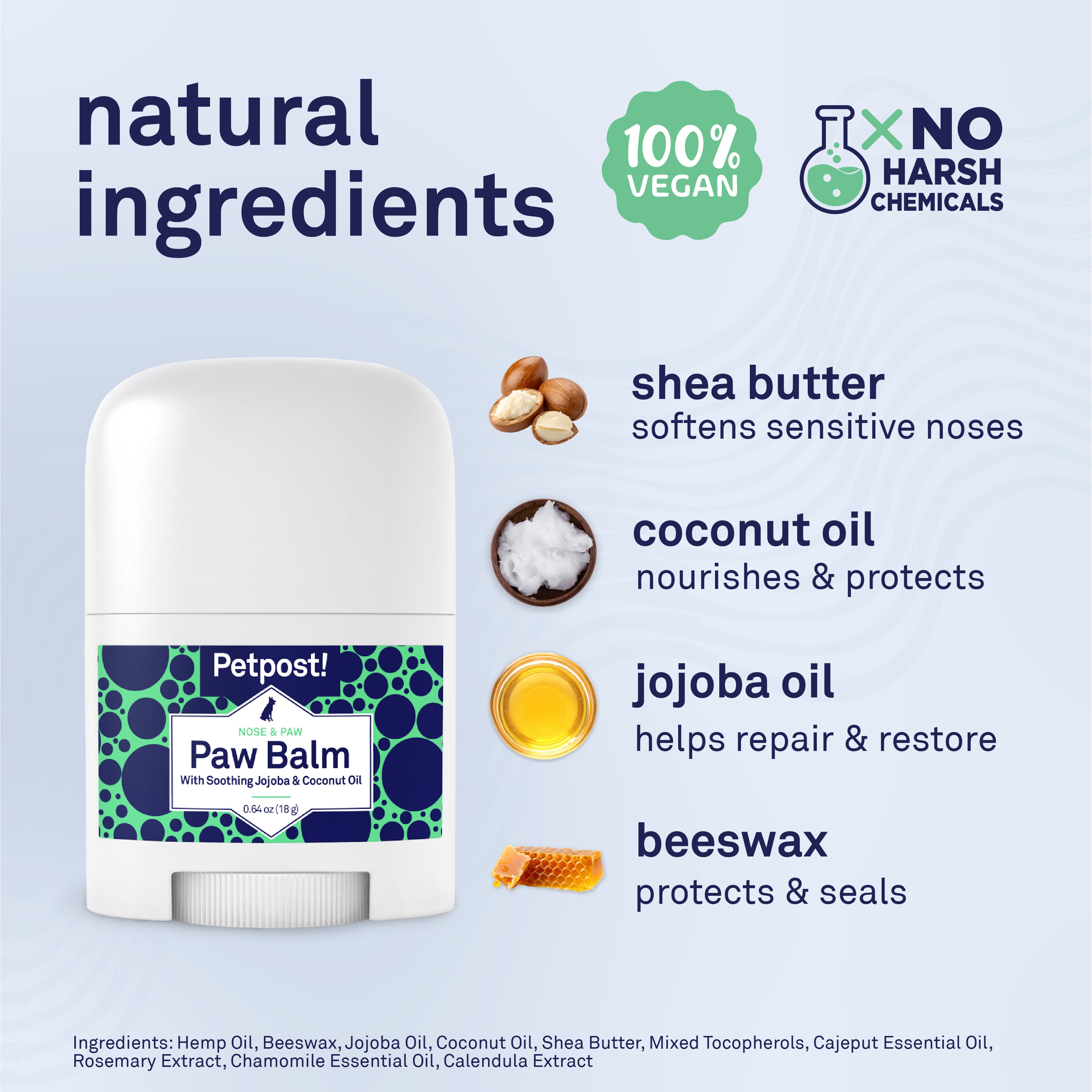 Petpost Paw Balm for Dogs - Organic Coconut Oil, Jojoba & Shea Butter - Soothes Dry, Cracked, Itchy Paws - Natural Moisturizing Cream for Rough Pads
