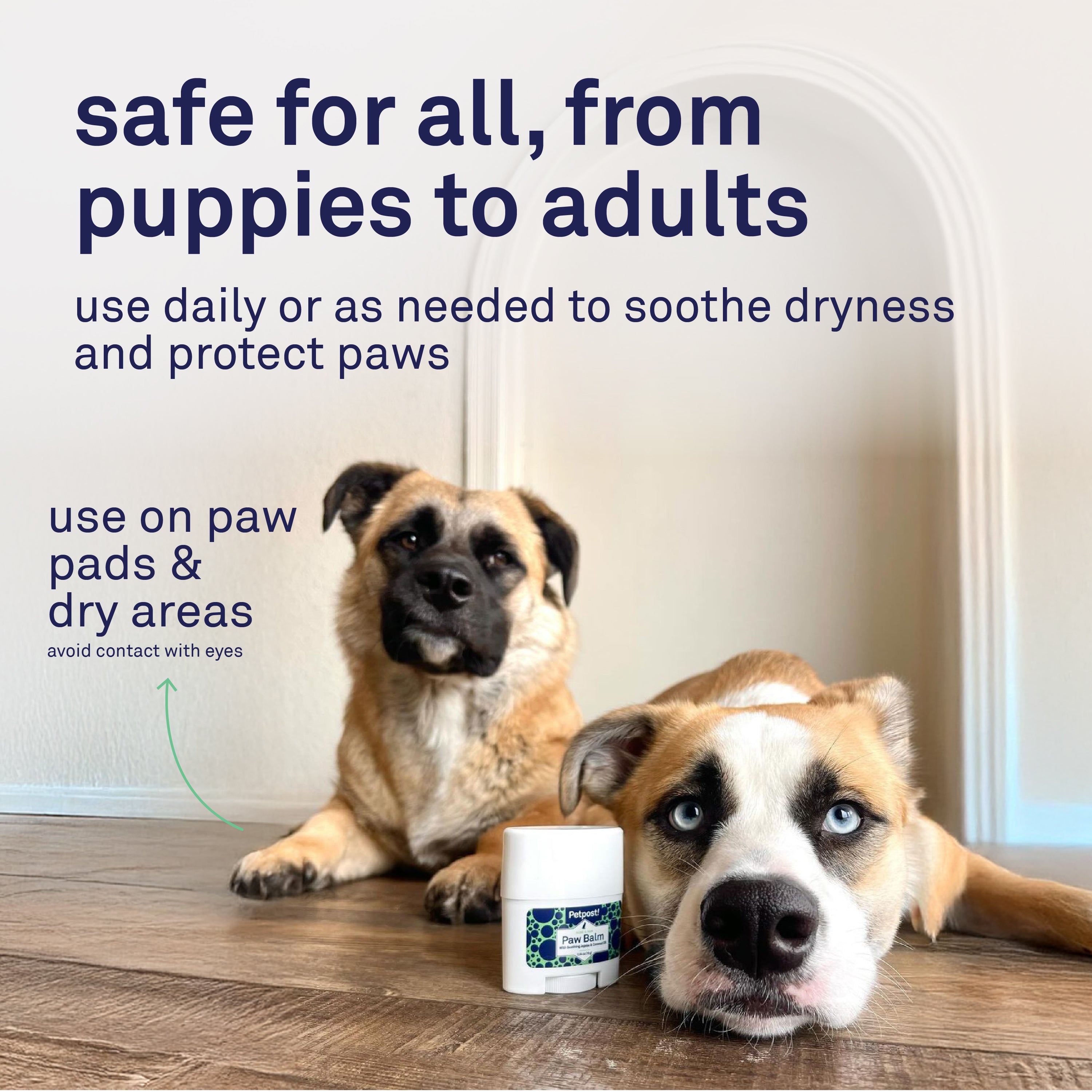 Petpost Paw Balm for Dogs - Organic Coconut Oil, Jojoba & Shea Butter - Soothes Dry, Cracked, Itchy Paws - Natural Moisturizing Cream for Rough Pads