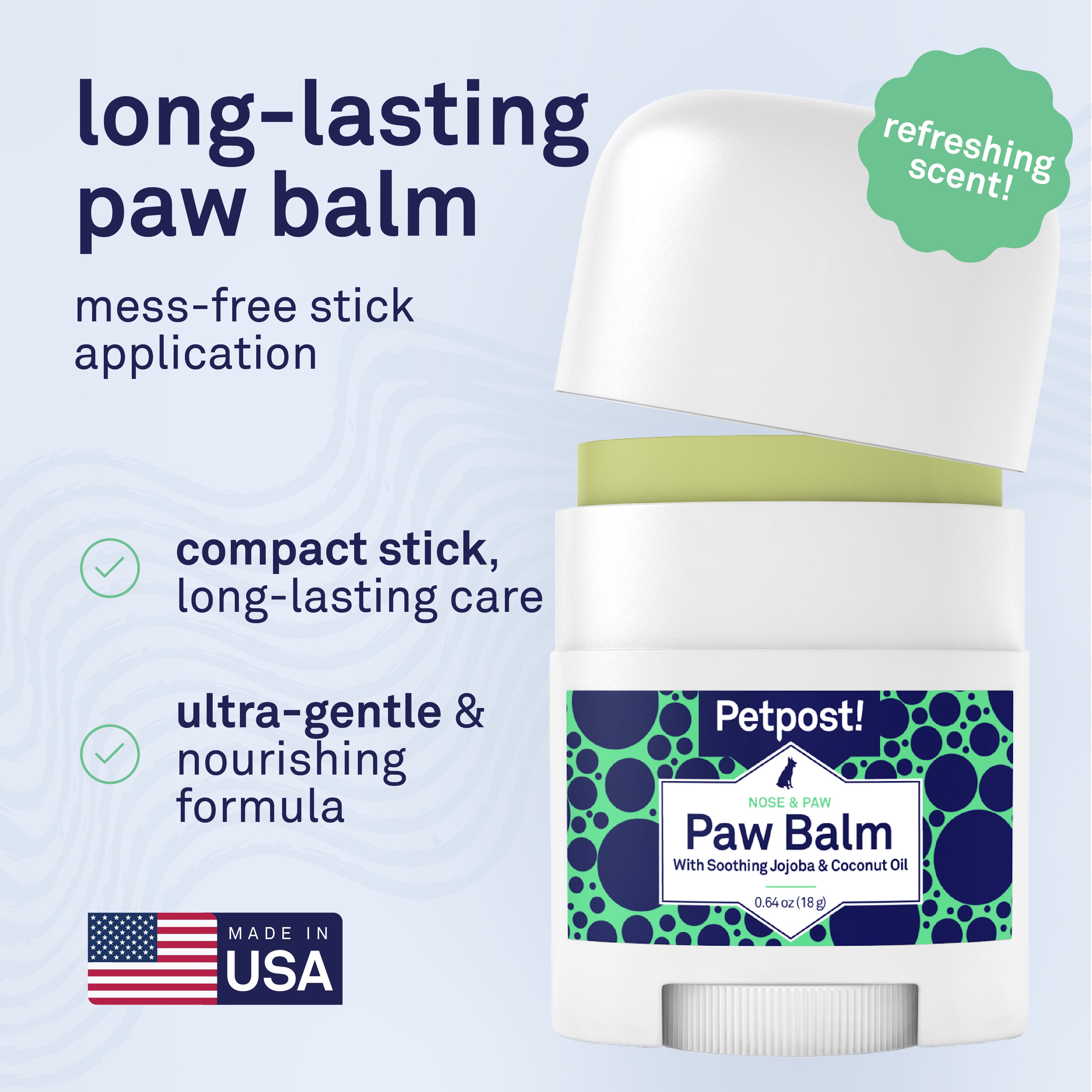 Petpost Paw Balm for Dogs - Organic Coconut Oil, Jojoba & Shea Butter - Soothes Dry, Cracked, Itchy Paws - Natural Moisturizing Cream for Rough Pads