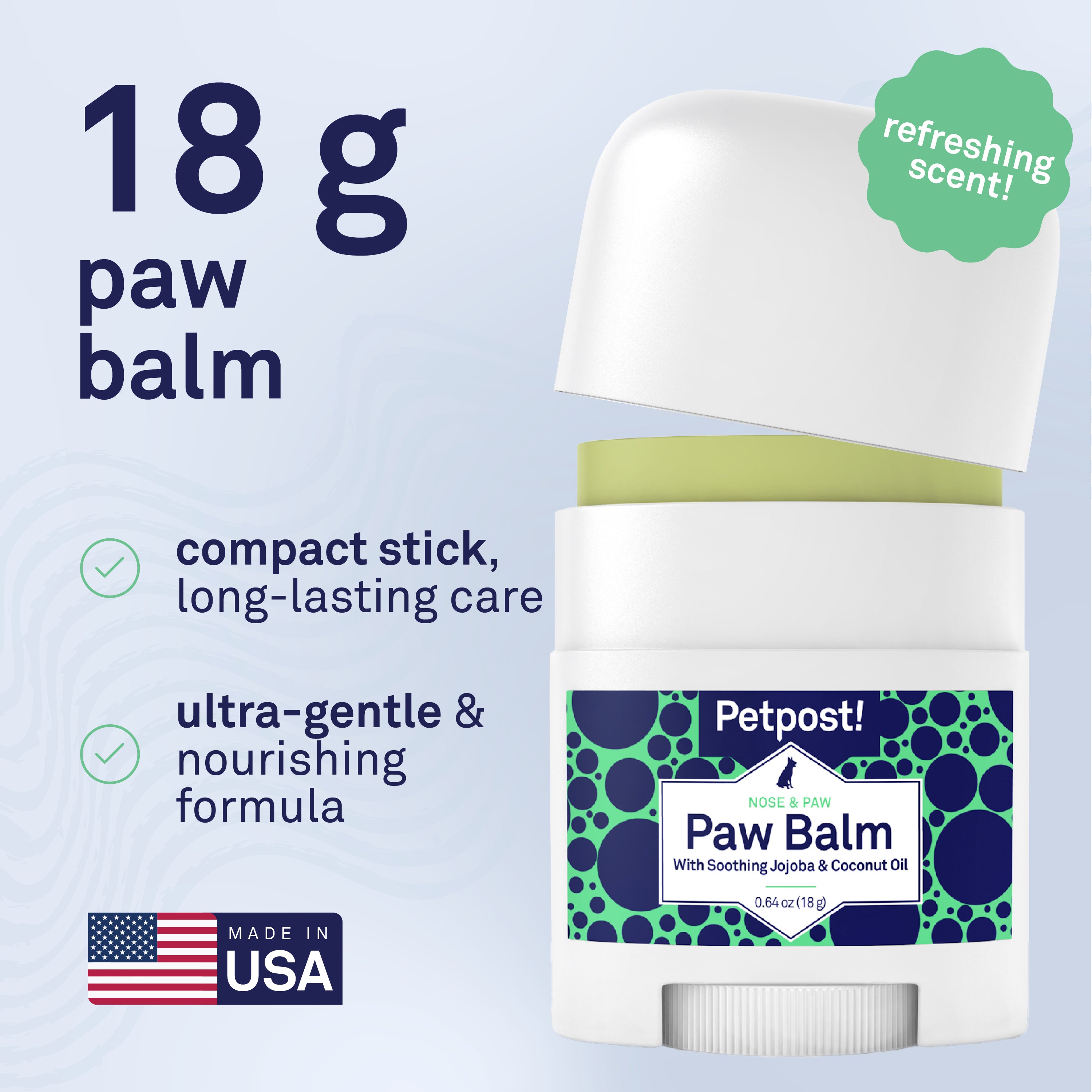 Petpost Paw Balm for Dogs - Organic Coconut Oil, Jojoba & Shea Butter - Soothes Dry, Cracked, Itchy Paws - Natural Moisturizing Cream for Rough Pads