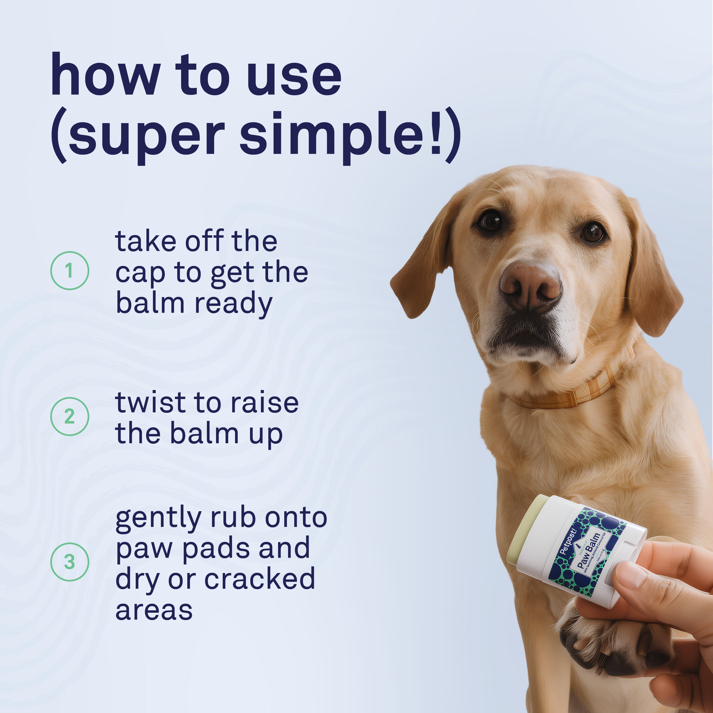 Petpost Paw Balm for Dogs - Organic Coconut Oil, Jojoba & Shea Butter - Soothes Dry, Cracked, Itchy Paws - Natural Moisturizing Cream for Rough Pads