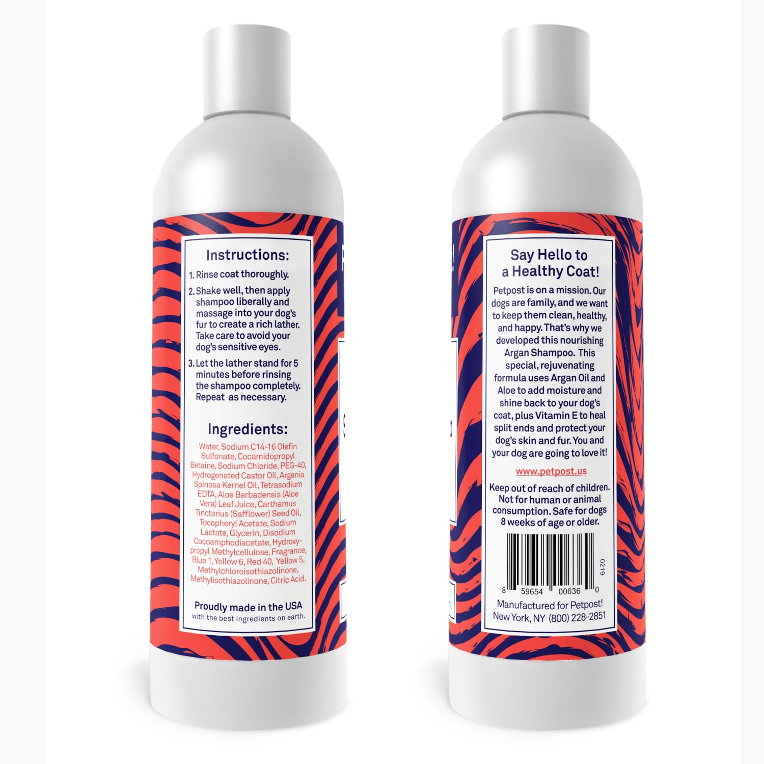 Petpost Argan Oil Shampoo for Dogs - Naturally Nourishing Formula for Dry Skin & Dull Coats - With Aloe & Safflower Oil - Adds Shine & Softness
