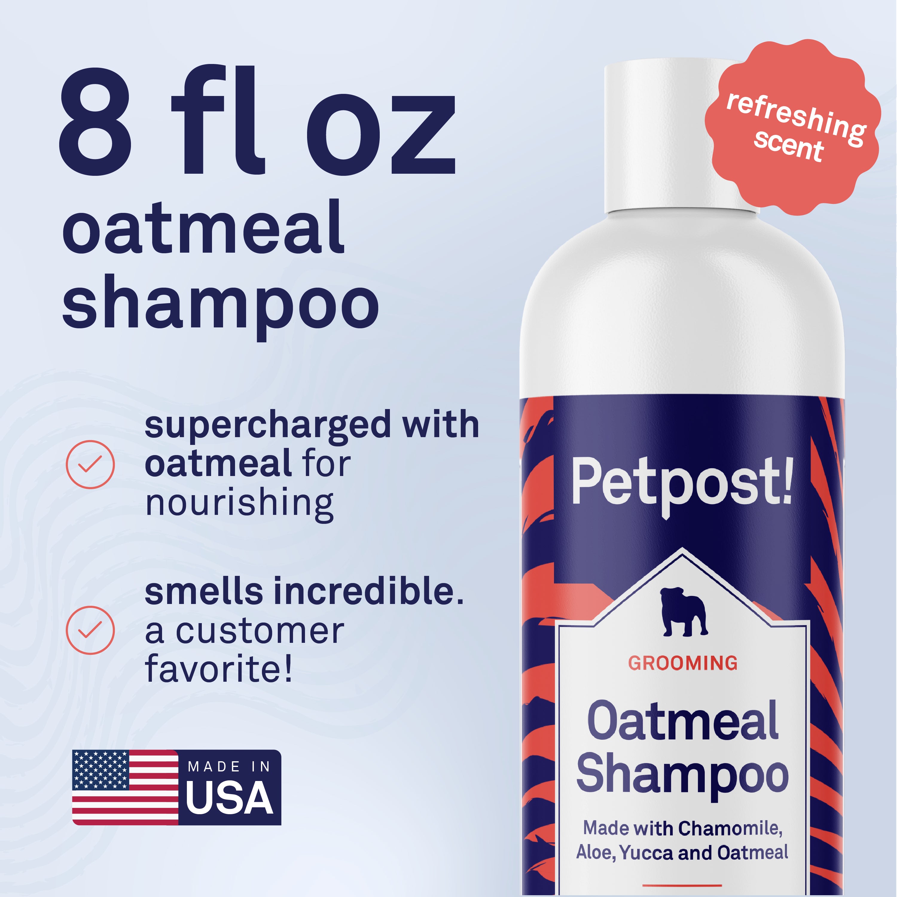 Petpost Oatmeal & Chamomile Shampoo for Dogs - Soothes Dry, Itchy, Sensitive Skin - Naturally Healing Formula with Aloe & Yucca