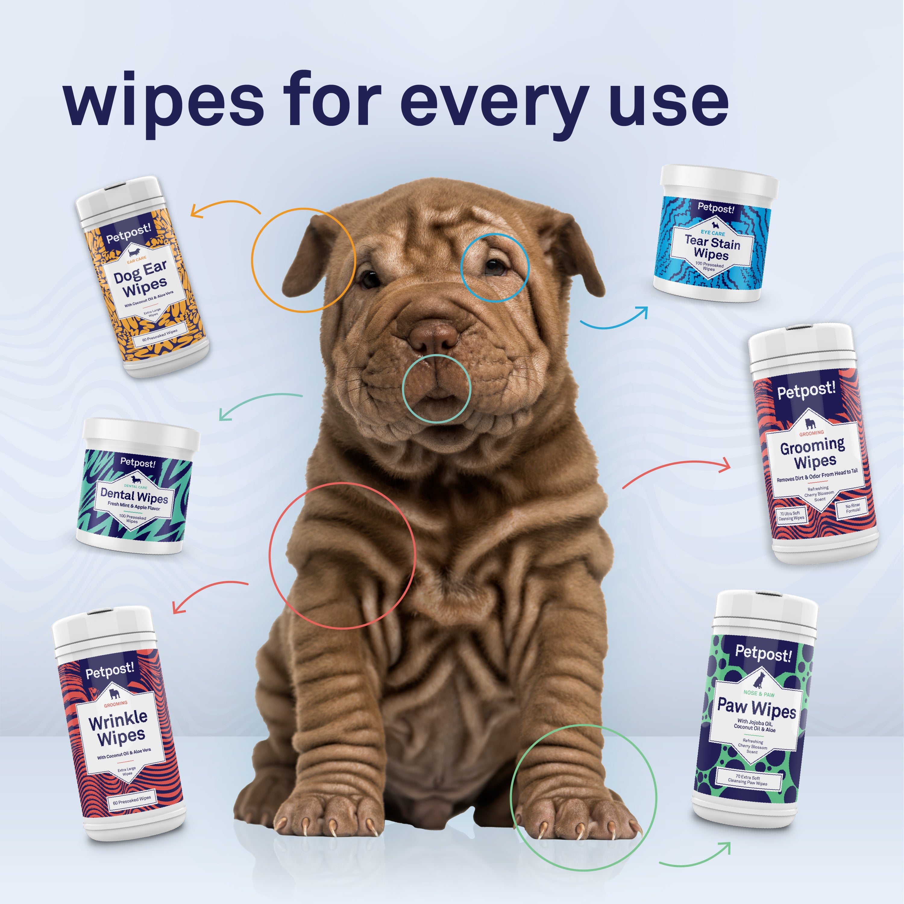 Petpost Cat Ear Wipes - 100 Soft Cotton Pads with Coconut Oil & Aloe - Non-Stinging, Alcohol-Free - Gentle Daily Ear Cleaning for Cats & Kittens