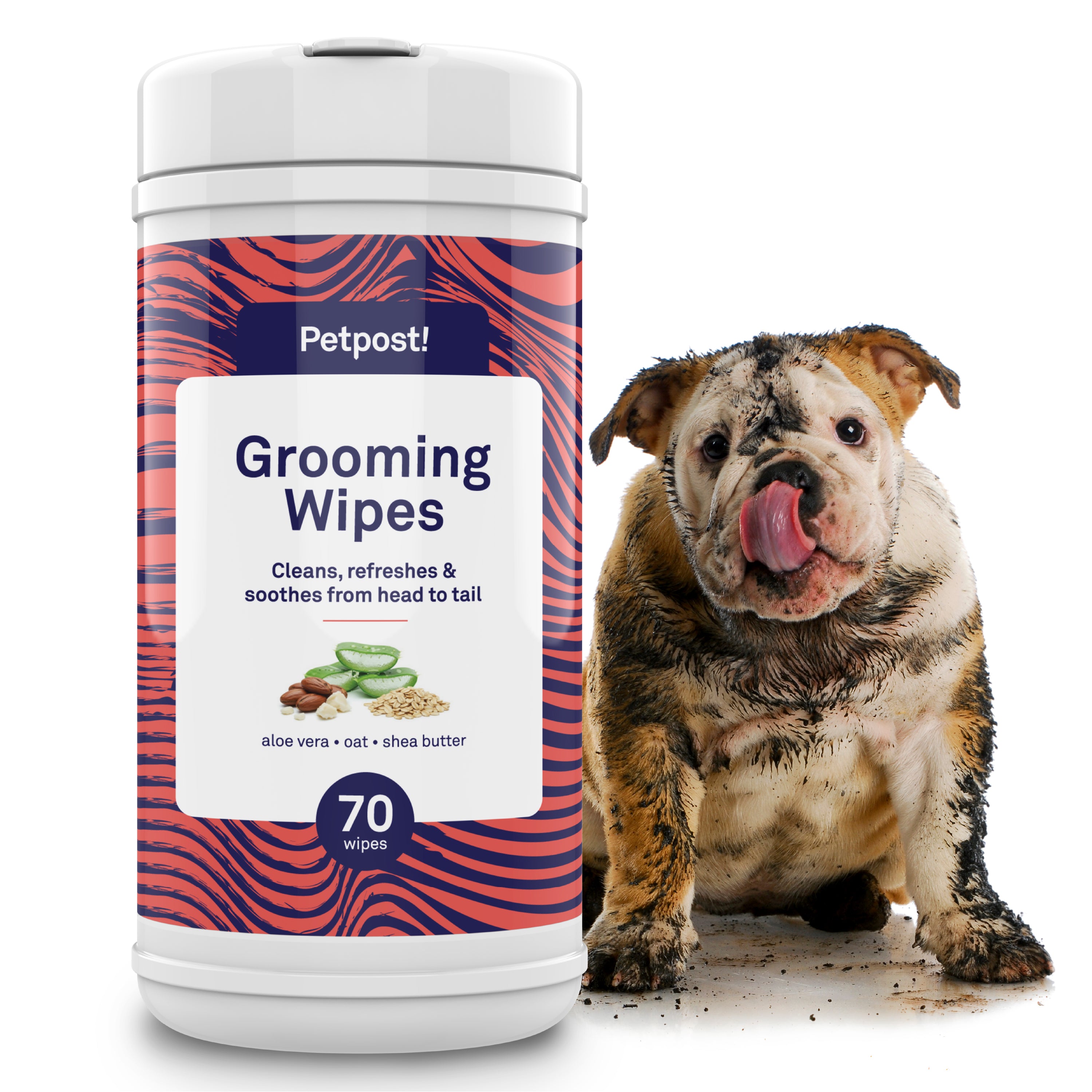 Petpost Grooming Wipes for Dogs - 70 Large Deodorizing Cotton Pads with Coconut Oil, Aloe & Cherry Blossom Scent - Gentle Full-Body Cleansing Wipes by Petpost for grooming dogs