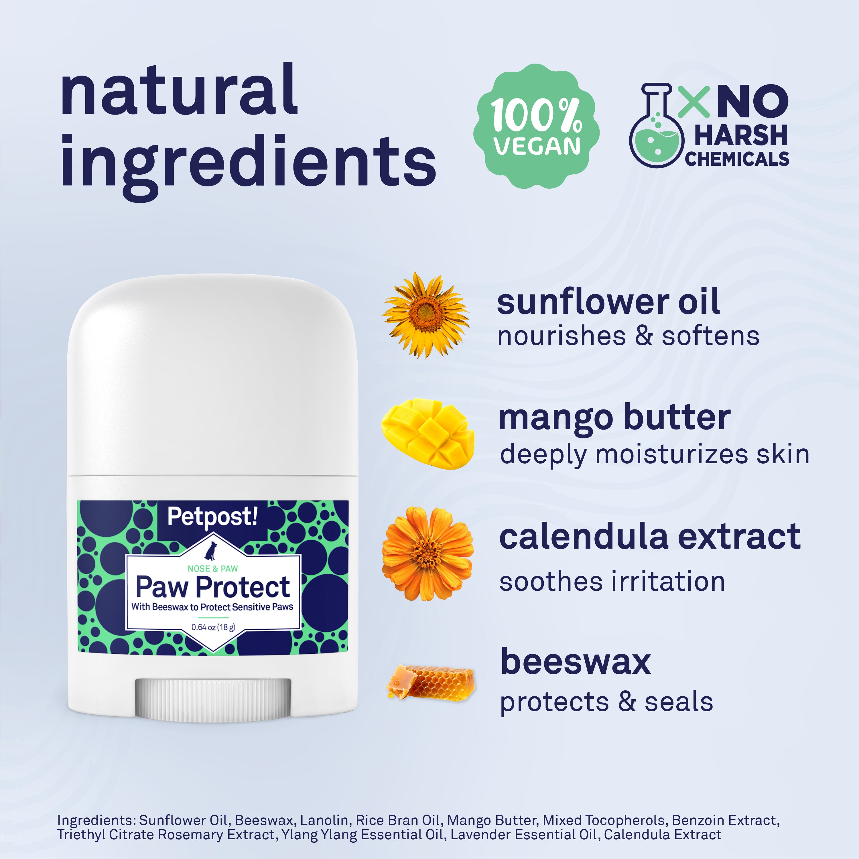 Petpost Paw Protection Wax for Dogs - Organic Sunflower Oil & Beeswax Balm - Protects Paws from Hot Pavement, Ice, Salt & Snow - Natural Alternative to Booties