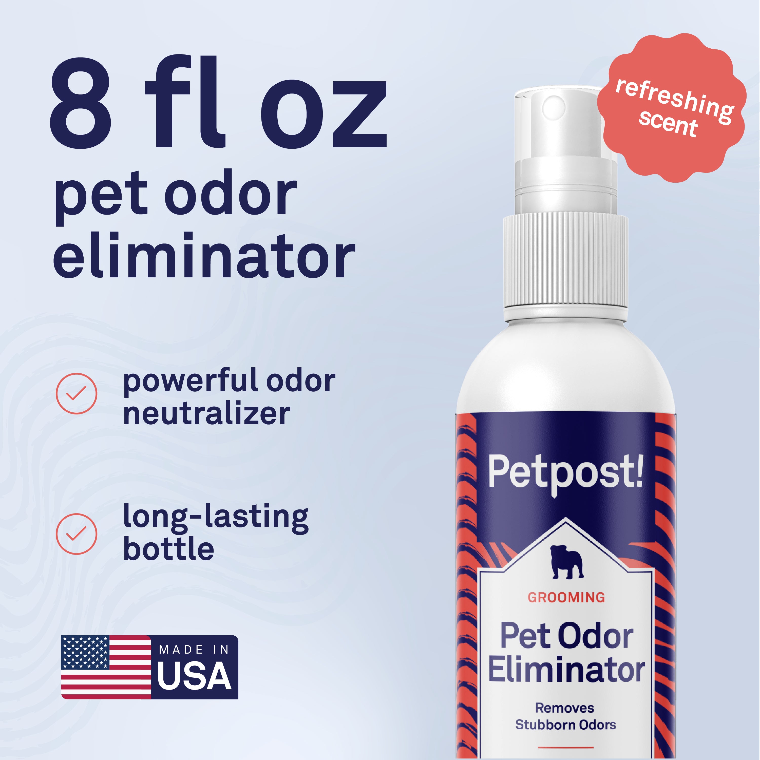 Petpost Pet Odor Eliminator Spray for Dogs & Cats - Natural Deodorizer for Pet & Home - Safe After-Bath Freshener for Beds, Furniture & Coats - 8 oz