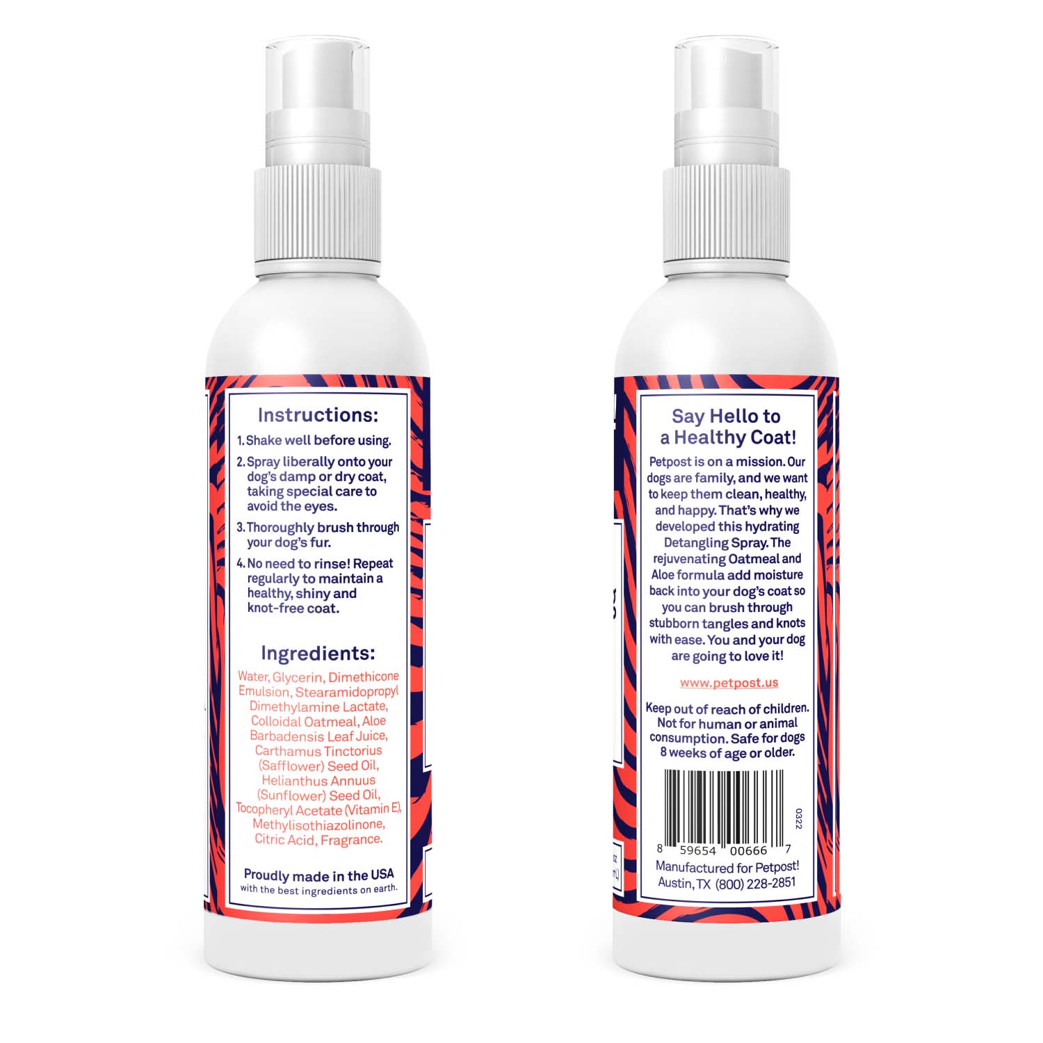Detangling Spray by Petpost™ for grooming dogs