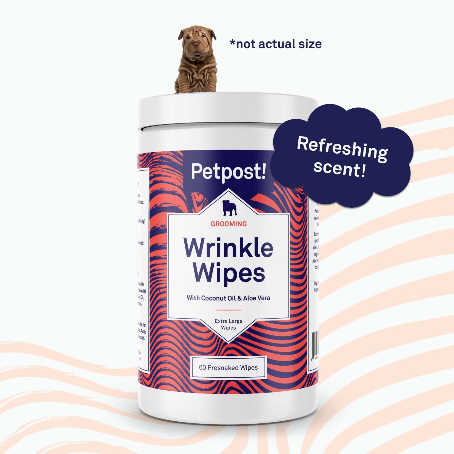 Wrinkle Wipes - Large by Petpost for grooming dogs