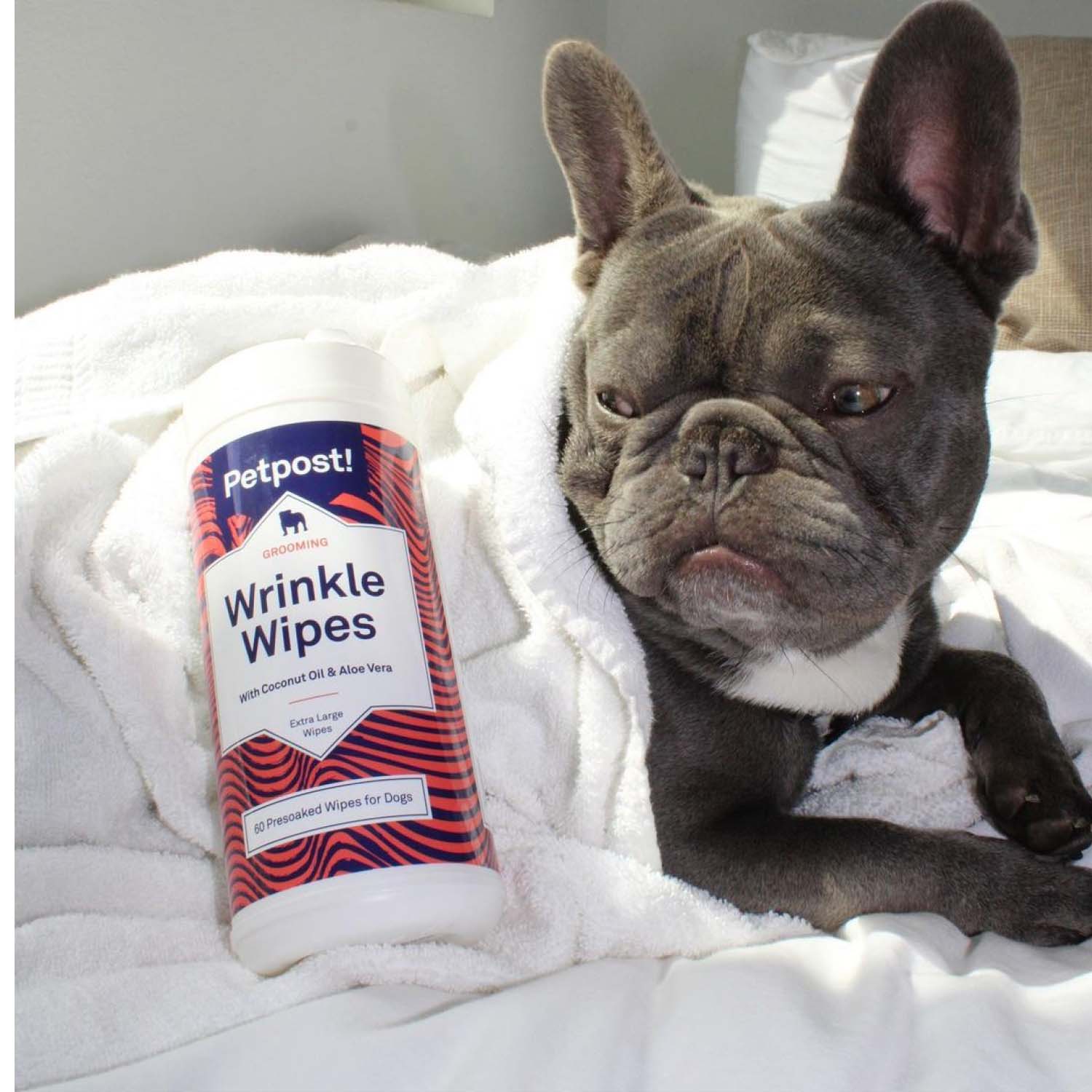 Wrinkle Wipes - Large by Petpost for grooming dogs